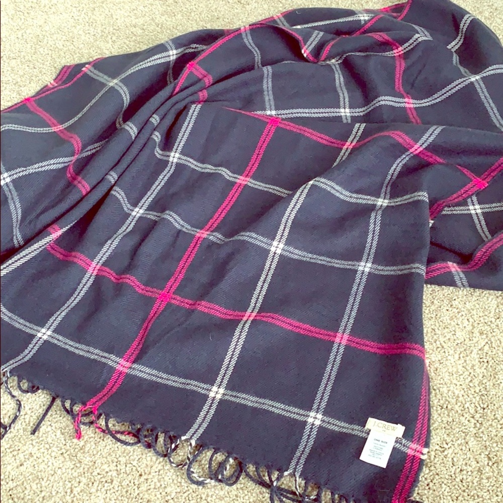Lipstick pink and blue j crew scarf